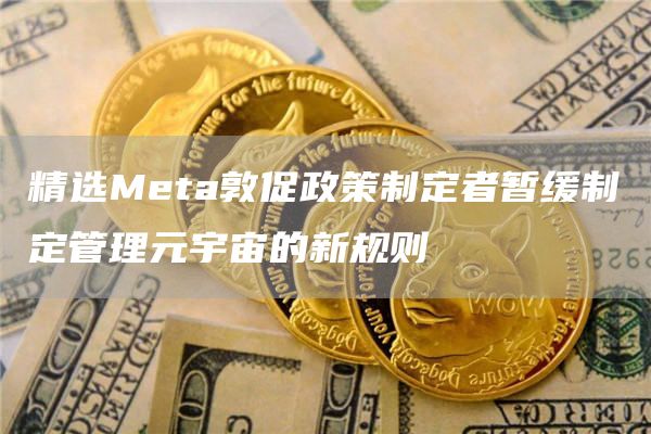 精选Meta敦促政策制定者暂缓制定管理元宇宙的新规则