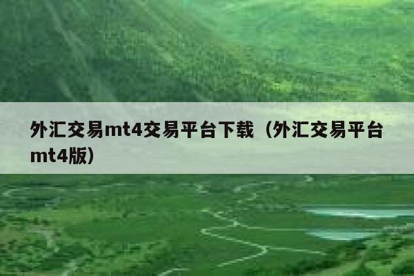 外汇交易mt4交易平台下载(外汇交易平台mt4版)