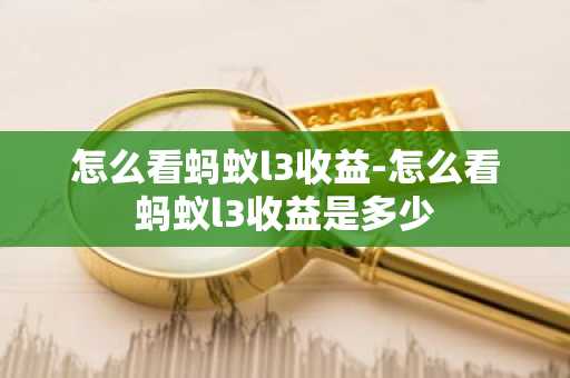 怎么看蚂蚁l3收益-怎么看蚂蚁l3收益是多少