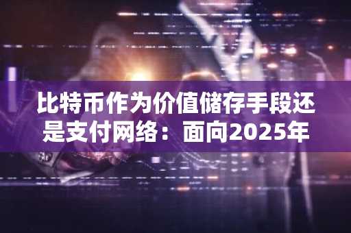 比特币作为价值储存手段还是支付网络:面向2025年投资者的战略重新评估