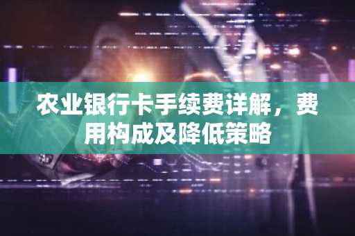 农业银行卡手续费详解，费用构成及降低策略