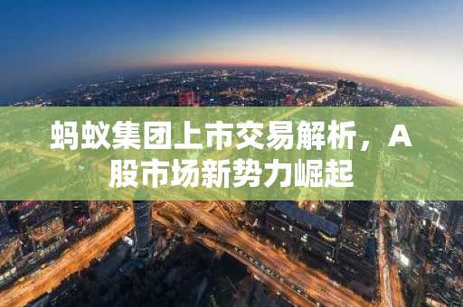 蚂蚁集团上市交易解析，A股市场新势力崛起