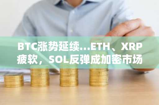 BTC涨势延续…ETH、XRP疲软，SOL反弹成加密市场焦点