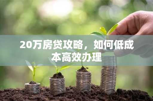 20万房贷攻略，如何低成本高效办理