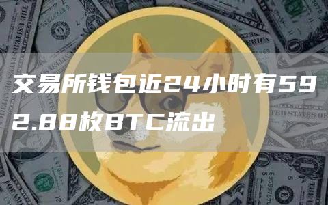 交易所钱包近24小时有592.88枚BTC流出