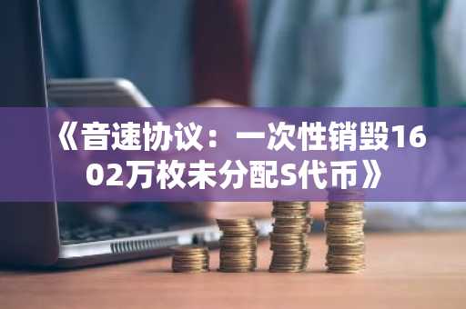 《音速协议：一次性销毁1602万枚未分配S代币》