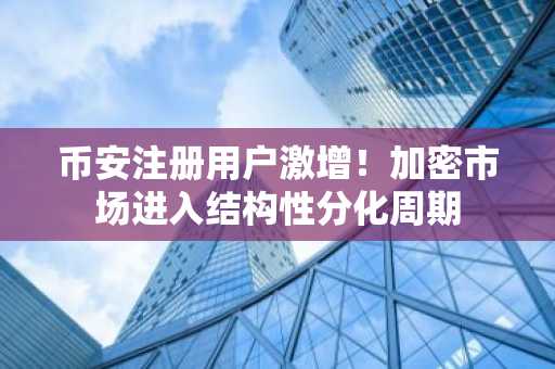 币安注册用户激增！加密市场进入结构性分化周期