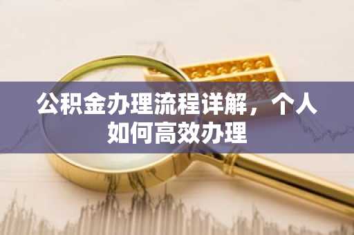 公积金办理流程详解，个人如何高效办理