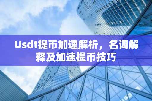 Usdt提币加速解析,名词解释及加速提币技巧