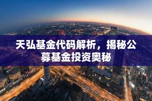 天弘基金代码解析,揭秘公募基金投资奥秘