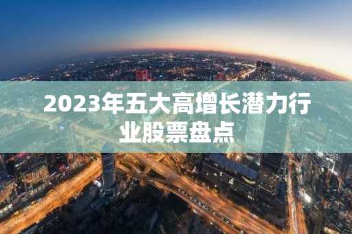 2023年五大高增长潜力行业股票盘点