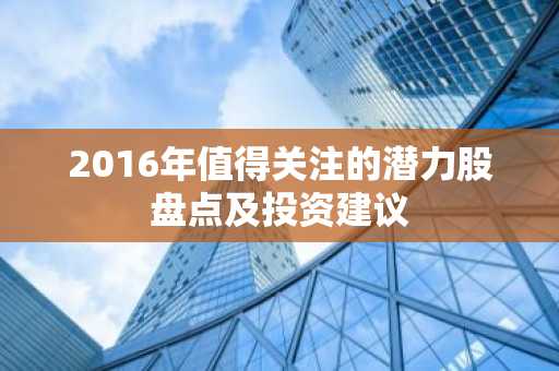 2016年值得关注的潜力股盘点及投资建议