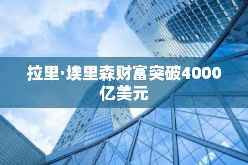 拉里·埃里森财富突破4000亿美元