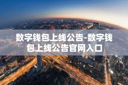 数字钱包上线公告-数字钱包上线公告官网入口