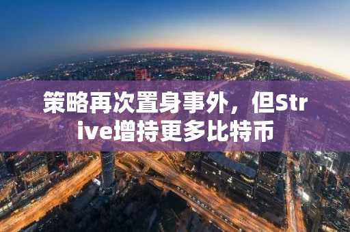 策略再次置身事外,但Strive增持更多比特币